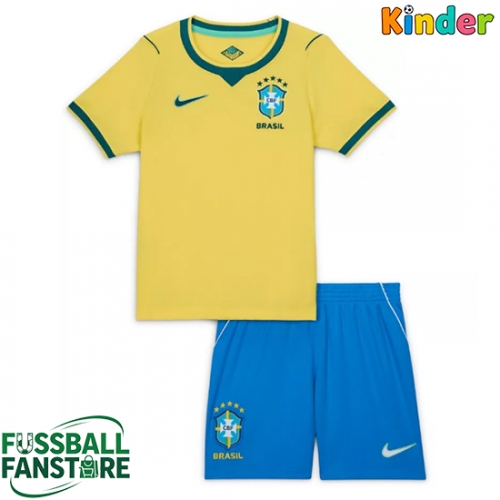 Brasilien Replik Heimtrikot Kinder WM 2026 Kurzarm (+ Kurze Hosen)